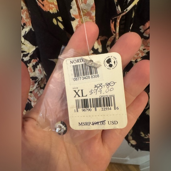 Free People Hilary Printed Top, boho, floral, X-large - Picture 5 of 6